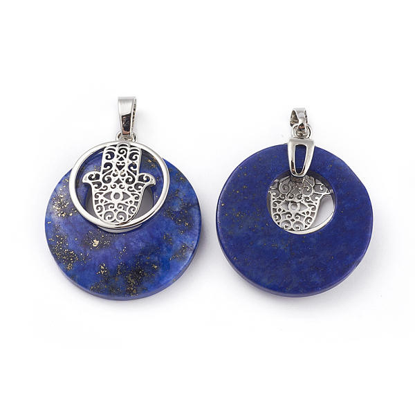PandaHall Natural Lapis Lazuli Pendants, with Platinum Tone Brass Findings, Flat Round with Hamsa Hand/Hand of Fatima/Hand of Miriam...
PandaHall Natural Lapis Lazuli Pendants, with Platinum Tone Brass Findings, Flat Round with Hamsa Hand/Hand of Fatima/Hand of Miriam...
