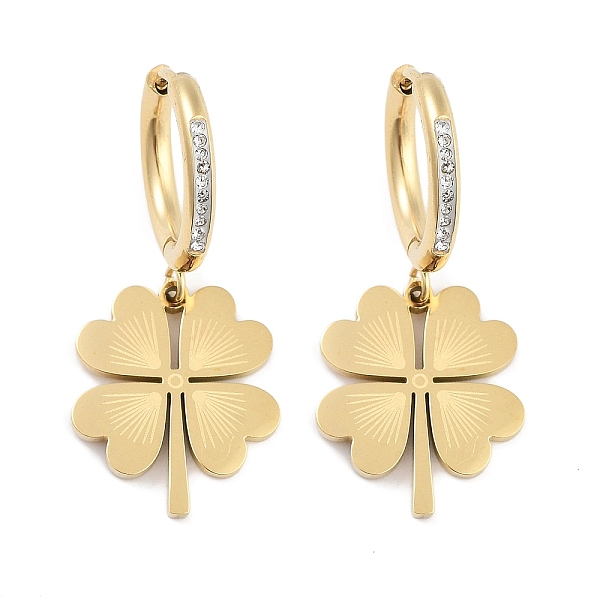 PandaHall Clover 304 Stainless Steel Dangle Earrings, Rhinestone Hoop Earrings for Women, Real 18K Gold Plated, 36x16mm 304 Stainless Steel..., Clear
PandaHall Clover 304 Stainless Steel Dangle Earrings, Rhinestone Hoop Earrings for Women, Real 18K Gold Plated, 36x16mm 304 Stainless Steel..., Clear