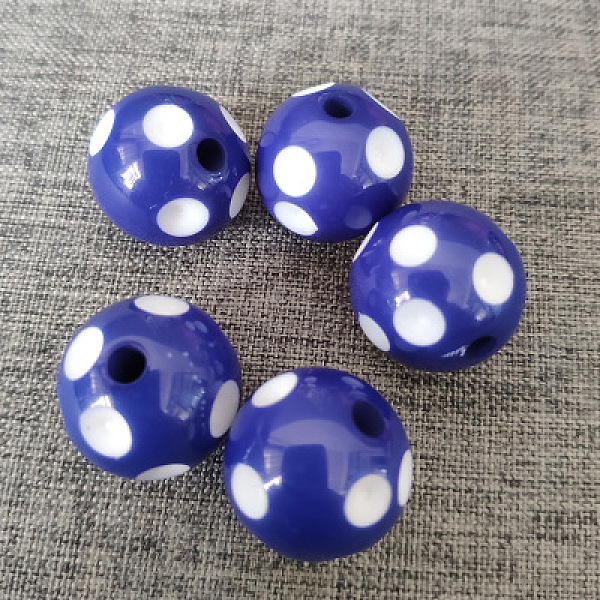 PandaHall Opaque Resin Beads, Round, with Polka Dot Pattern, Marine Blue, 16mm, Hole: 1.5mm, 200pcs/bag Resin Round
PandaHall Opaque Resin Beads, Round, with Polka Dot Pattern, Marine Blue, 16mm, Hole: 1.5mm, 200pcs/bag Resin Round