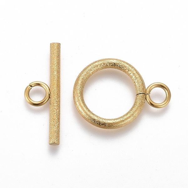 PandaHall Ion Plating(IP) 304 Stainless Steel Toggle Clasps, for DIY Jewelry Making, Textured, Ring, Golden, Bar: 7x20x2mm, Hole: 3mm, Ring...
PandaHall Ion Plating(IP) 304 Stainless Steel Toggle Clasps, for DIY Jewelry Making, Textured, Ring, Golden, Bar: 7x20x2mm, Hole: 3mm, Ring...