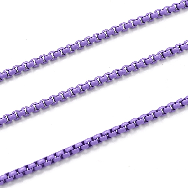 PandaHall Spray Painted Brass Box Chains, Venetian Chains, with Spool, Unwelded, Lilac, 2x2.5x2.5mm Brass Purple
PandaHall Spray Painted Brass Box Chains, Venetian Chains, with Spool, Unwelded, Lilac, 2x2.5x2.5mm Brass Purple