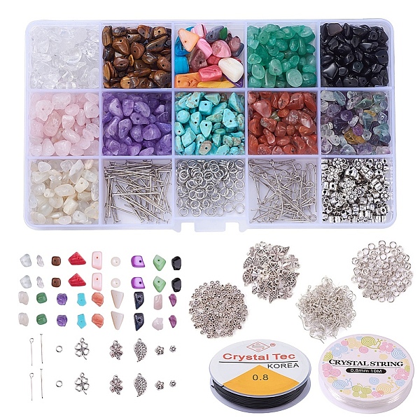 PandaHall DIY Jewelry Set Making Kit, Including Natural Mixed Gemstone Chip Beads, Freshwater Shell Chips Beads, Tibetan Style Alloy...
PandaHall DIY Jewelry Set Making Kit, Including Natural Mixed Gemstone Chip Beads, Freshwater Shell Chips Beads, Tibetan Style Alloy...