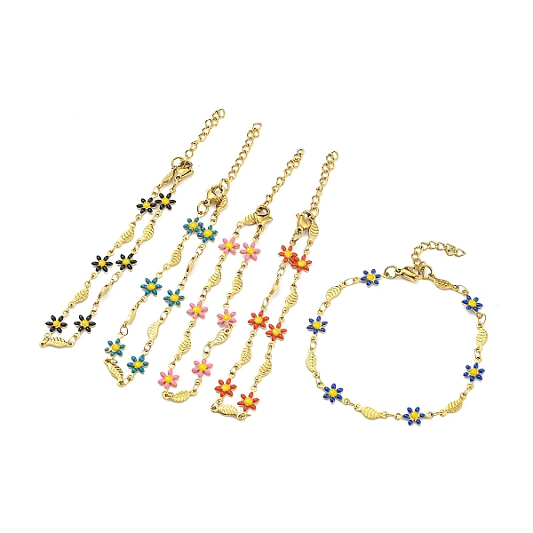 PandaHall Enamel Flower & Fish Link Chain Bracelet, Vacuum Plating Golden 201 Stainless Steel Bracelet for Women, Mixed Color, 7 inch..., Multicolor
PandaHall Enamel Flower & Fish Link Chain Bracelet, Vacuum Plating Golden 201 Stainless Steel Bracelet for Women, Mixed Color, 7 inch..., Multicolor