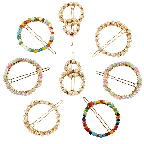 PandaHall 8Pcs 4 Style Alloy Claw Hair Clips, with Natural Cultured Freshwater Pearl Beads, Glass Seed Beads, Mixed Color, 2pcs/style Alloy
PandaHall 8Pcs 4 Style Alloy Claw Hair Clips, with Natural Cultured Freshwater Pearl Beads, Glass Seed Beads, Mixed Color, 2pcs/style Alloy