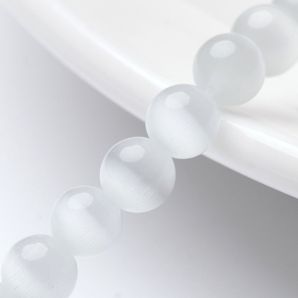 PandaHall Cat Eye Beads, Round, White, 6mm, Hole: 1mm, about 66 pcs/strand, 15.5 inch Glass Round White
PandaHall Cat Eye Beads, Round, White, 6mm, Hole: 1mm, about 66 pcs/strand, 15.5 inch Glass Round White
