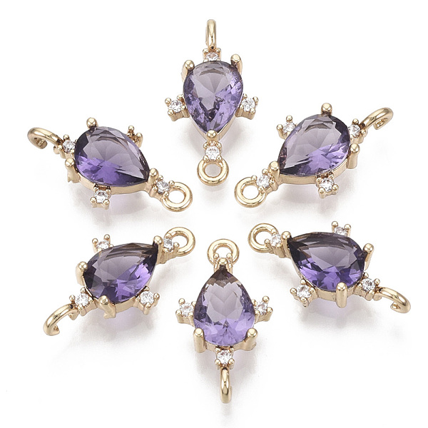 PandaHall Glass Links connectors, with Brass Micro Pave Cubic Zirconia, Faceted, Teardrop, Light Gold, Blue Violet, 18x9.5x4.5mm, Hole..., Purple
PandaHall Glass Links connectors, with Brass Micro Pave Cubic Zirconia, Faceted, Teardrop, Light Gold, Blue Violet, 18x9.5x4.5mm, Hole..., Purple