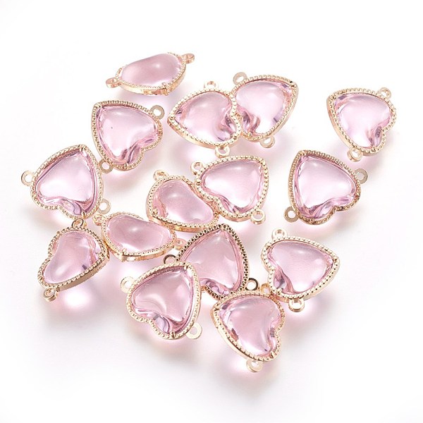 PandaHall Glass Links connectors, with Eco-Friendly Alloy Findings, Heart, Light Gold, Pink, 14x18.5x7mm, Hole: 1.2mm Alloy+Glass Heart Pink
PandaHall Glass Links connectors, with Eco-Friendly Alloy Findings, Heart, Light Gold, Pink, 14x18.5x7mm, Hole: 1.2mm Alloy+Glass Heart Pink