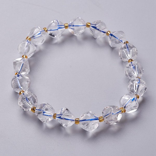 PandaHall Faceted Natural Quartz Crystal Stretch Beaded Bracelets, with Glass Beads, Six Sided Celestial Dice, Inner Diameter: 1-7/8~2 inch...
PandaHall Faceted Natural Quartz Crystal Stretch Beaded Bracelets, with Glass Beads, Six Sided Celestial Dice, Inner Diameter: 1-7/8~2 inch...