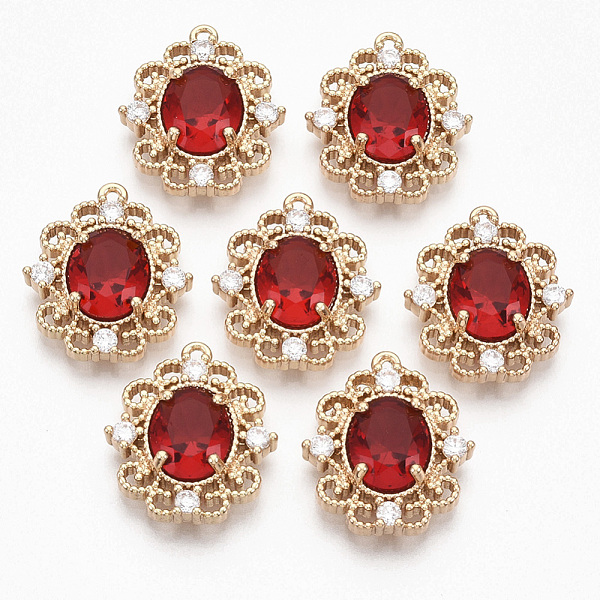 PandaHall Golden Tone Brass Pendants, with Faceted Glass and Rhinestone, Oval, Red, 20x17.5x5.5mm, Hole: 1.2mm Brass+Glass Oval Red
PandaHall Golden Tone Brass Pendants, with Faceted Glass and Rhinestone, Oval, Red, 20x17.5x5.5mm, Hole: 1.2mm Brass+Glass Oval Red