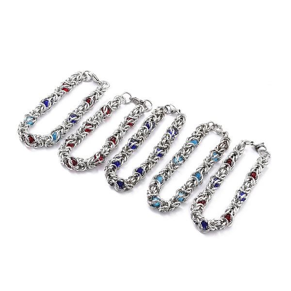 PandaHall 304 Stainless Steel Byzantine Chain Bracelet for Girl Women, Round Glass Beads Bracelets, Mixed Color, 8-1/4~8-5/8 inch(21~22cm)..., Multicolor
PandaHall 304 Stainless Steel Byzantine Chain Bracelet for Girl Women, Round Glass Beads Bracelets, Mixed Color, 8-1/4~8-5/8 inch(21~22cm)..., Multicolor