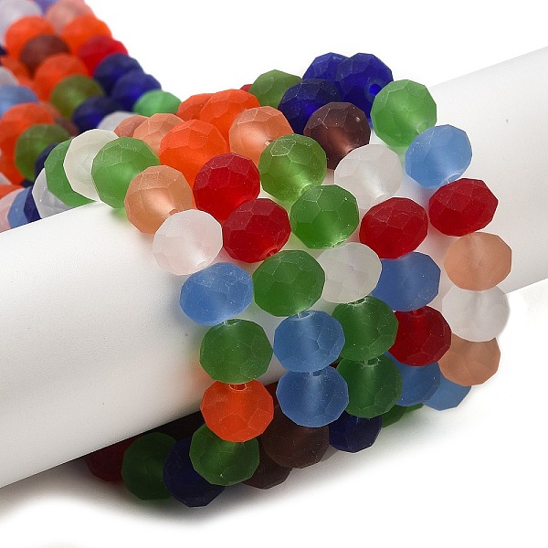 PandaHall Transparent Glass Beads Strands, Faceted, Frosted, Rondelle, Mixed Color, 10mm, Hole: 1mm Glass Rondelle Multicolor
PandaHall Transparent Glass Beads Strands, Faceted, Frosted, Rondelle, Mixed Color, 10mm, Hole: 1mm Glass Rondelle Multicolor
