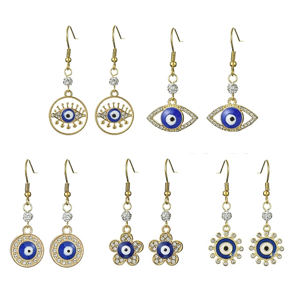 PandaHall Alloy Enamel Evil Eye Dangle Earrings with Crystal Rhinestone, with Ion Plating(IP) 304 Stainless Steel Earring Pins, Mixed Shapes...
PandaHall Alloy Enamel Evil Eye Dangle Earrings with Crystal Rhinestone, with Ion Plating(IP) 304 Stainless Steel Earring Pins, Mixed Shapes...