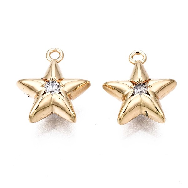 PandaHall Brass Micro Pave Clear Cubic Zirconia Charms, Star, Real 18K Gold Plated, 13x11.5x5mm, Hole: 1.4mm Brass+Cubic Zirconia Star Clear
PandaHall Brass Micro Pave Clear Cubic Zirconia Charms, Star, Real 18K Gold Plated, 13x11.5x5mm, Hole: 1.4mm Brass+Cubic Zirconia Star Clear
