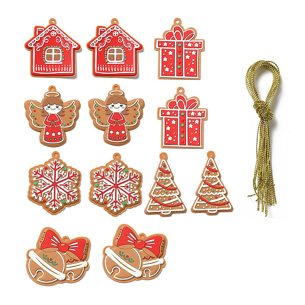 PandaHall PVC Hanging Decorations, with Cord, Christmas Theme, Mixed Shapes, Mixed Color, Pendant: 66~70x44~69.5x3.5~4mm, Hole: 3.7~4.3mm..., Multicolor
PandaHall PVC Hanging Decorations, with Cord, Christmas Theme, Mixed Shapes, Mixed Color, Pendant: 66~70x44~69.5x3.5~4mm, Hole: 3.7~4.3mm..., Multicolor