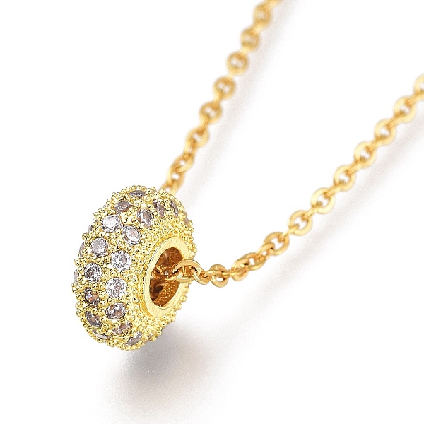 PandaHall Brass Micro Pave Clear Cubic Zirconia Pendant Necklaces, with 304 Stainless Steel Cable Chains, Flat Round, Golden, 17.71 inch...
PandaHall Brass Micro Pave Clear Cubic Zirconia Pendant Necklaces, with 304 Stainless Steel Cable Chains, Flat Round, Golden, 17.71 inch...