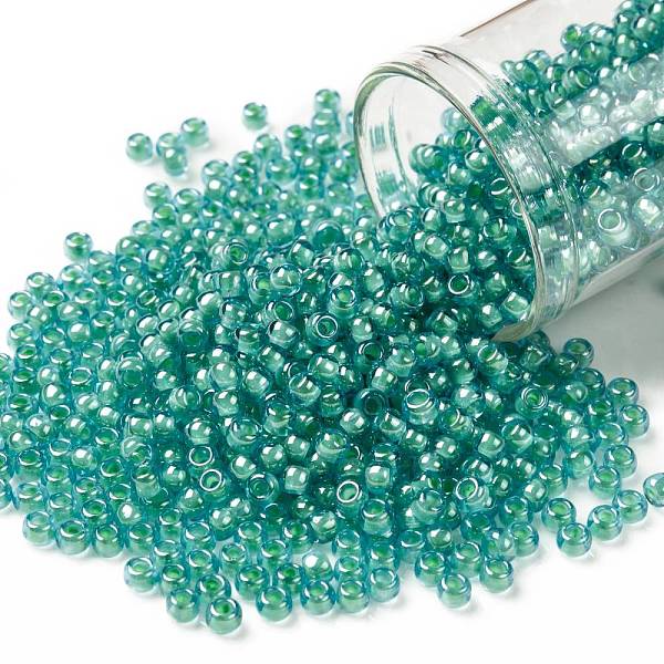 PandaHall TOHO Round Seed Beads, Japanese Seed Beads, (954) Inside Color Aqua/Light Jonquil Lined, 8/0, 3mm, Hole: 1mm, about 1110pcs/50g..., Cyan
PandaHall TOHO Round Seed Beads, Japanese Seed Beads, (954) Inside Color Aqua/Light Jonquil Lined, 8/0, 3mm, Hole: 1mm, about 1110pcs/50g..., Cyan
