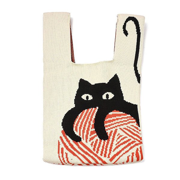 PandaHall Polyester Mini Knit Tote Bags, Crochet Tote Handbag Lunch Box Bag, Cat Shape, 34x19.5x2.1cm Polyester Cat Shape
PandaHall Polyester Mini Knit Tote Bags, Crochet Tote Handbag Lunch Box Bag, Cat Shape, 34x19.5x2.1cm Polyester Cat Shape