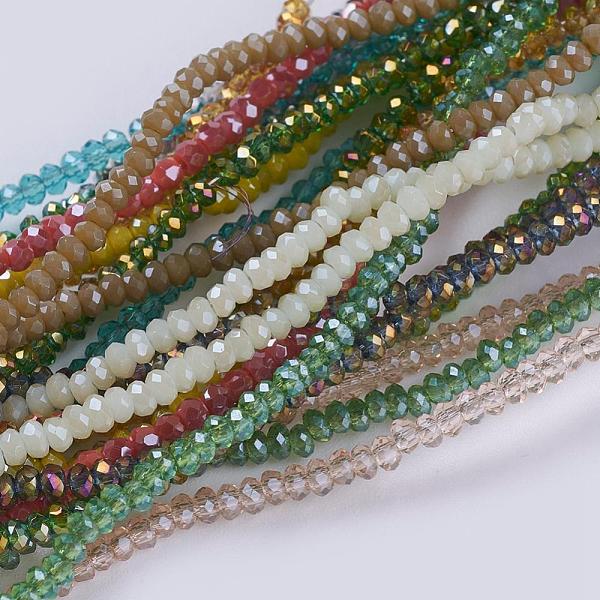 PandaHall Glass Beads Strands, Faceted, Rondelle, Mixed Style, Mixed Color, 2.5x1mm, Hole: 0.5mm, about 185~190pcs/strand, 13 inch(33cm)..., Multicolor
PandaHall Glass Beads Strands, Faceted, Rondelle, Mixed Style, Mixed Color, 2.5x1mm, Hole: 0.5mm, about 185~190pcs/strand, 13 inch(33cm)..., Multicolor