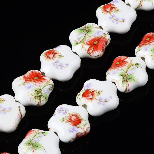 PandaHall Handmade Porcelain Ceramic Beads Strands, Flower Printed, Flower, Red, 14x15x6mm, Hole: 1.8mm, about 23pcs/strand, 12.4 inches...
PandaHall Handmade Porcelain Ceramic Beads Strands, Flower Printed, Flower, Red, 14x15x6mm, Hole: 1.8mm, about 23pcs/strand, 12.4 inches...