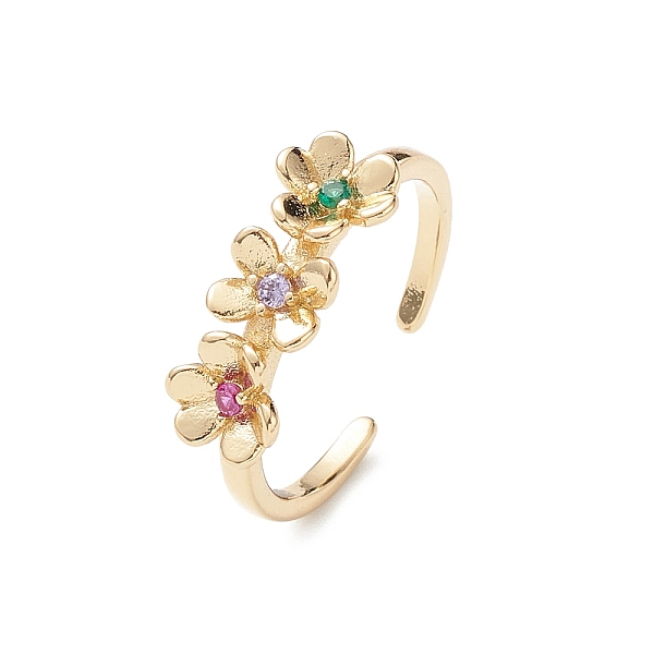 PandaHall Flower Colorful Cubic Zirconia Cuff Ring, Open Ring Jewelry for Women, Real 16K Gold Plated, 1.7mm, Inner Diameter: 18mm...
PandaHall Flower Colorful Cubic Zirconia Cuff Ring, Open Ring Jewelry for Women, Real 16K Gold Plated, 1.7mm, Inner Diameter: 18mm...