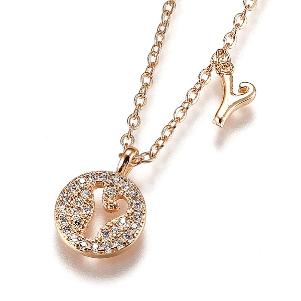 PandaHall Brass Micro Pave Clear Cubic Zirconia Double Letter Pendant Necklaces, with Cable Chains, Letter.Y, 14-3/4 inch(37.6cm) Brass...
PandaHall Brass Micro Pave Clear Cubic Zirconia Double Letter Pendant Necklaces, with Cable Chains, Letter.Y, 14-3/4 inch(37.6cm) Brass...