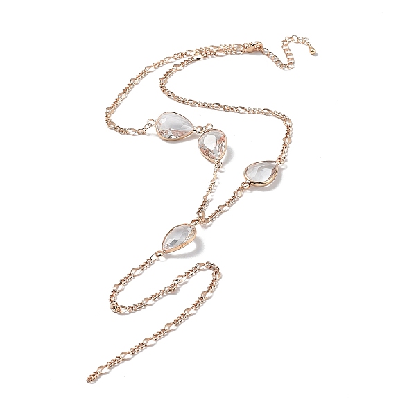 PandaHall Glass Teardrop Lariat Necklaces with Brass Figaro Chains, Light Gold, 15.35 inch(390mm) Glass Teardrop
PandaHall Glass Teardrop Lariat Necklaces with Brass Figaro Chains, Light Gold, 15.35 inch(390mm) Glass Teardrop