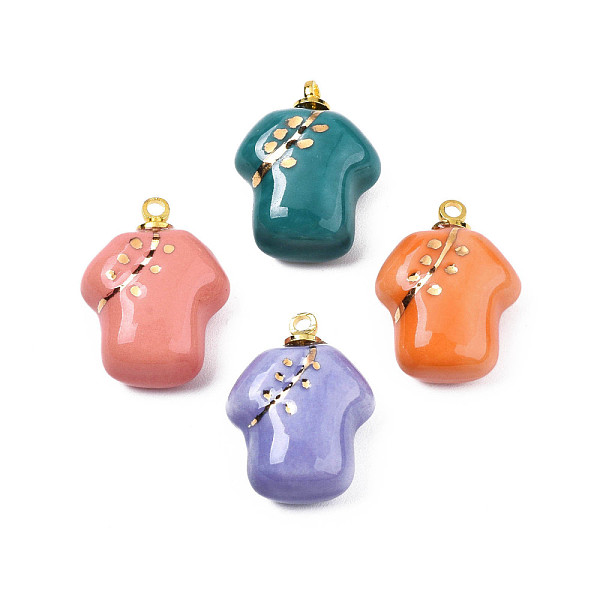 PandaHall Handmade Porcelain Pendants, with Golden Plated Brass Findings, T-Shirt, Mixed Color, 19.5x13.5~15x7.5~8.5mm, Hole: 1.5mm..., Multicolor
PandaHall Handmade Porcelain Pendants, with Golden Plated Brass Findings, T-Shirt, Mixed Color, 19.5x13.5~15x7.5~8.5mm, Hole: 1.5mm..., Multicolor
