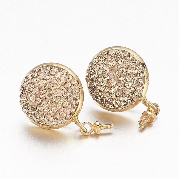 PandaHall Brass Stud Earring Findings, with Polymer Clay Rhinestones, Flat Round, Golden, 14x6~9mm, Pin: 0.7mm Brass+Rhinestone Flat Round..., Yellow
PandaHall Brass Stud Earring Findings, with Polymer Clay Rhinestones, Flat Round, Golden, 14x6~9mm, Pin: 0.7mm Brass+Rhinestone Flat Round..., Yellow