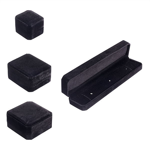 PandaHall Beadthoven 4Pcs 4 Style Rectangle & Square Velvet Jewelry Boxes, with Flip, for Necklace, Pendant and Bangle, Black, Box: 4pcs/set...
PandaHall Beadthoven 4Pcs 4 Style Rectangle & Square Velvet Jewelry Boxes, with Flip, for Necklace, Pendant and Bangle, Black, Box: 4pcs/set...