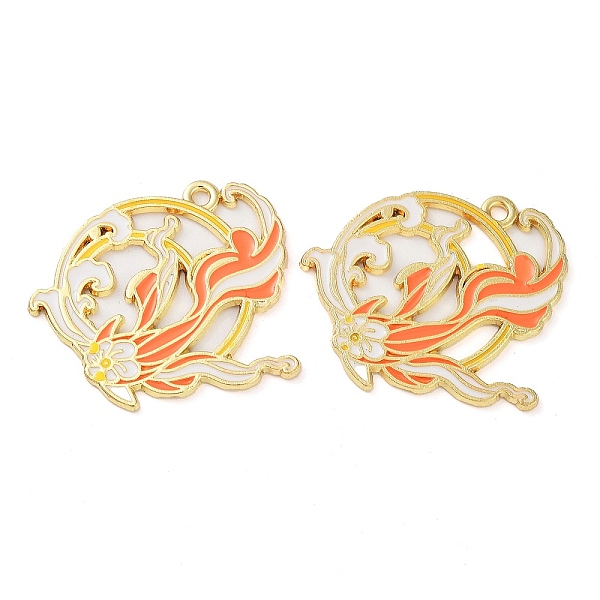 PandaHall Rack Plating Alloy Enamel Pendants, Golden, Fish with Flower Charm, Orange, 30x31x1mm, Hole: 2mm Alloy+Enamel Fish Orange
PandaHall Rack Plating Alloy Enamel Pendants, Golden, Fish with Flower Charm, Orange, 30x31x1mm, Hole: 2mm Alloy+Enamel Fish Orange