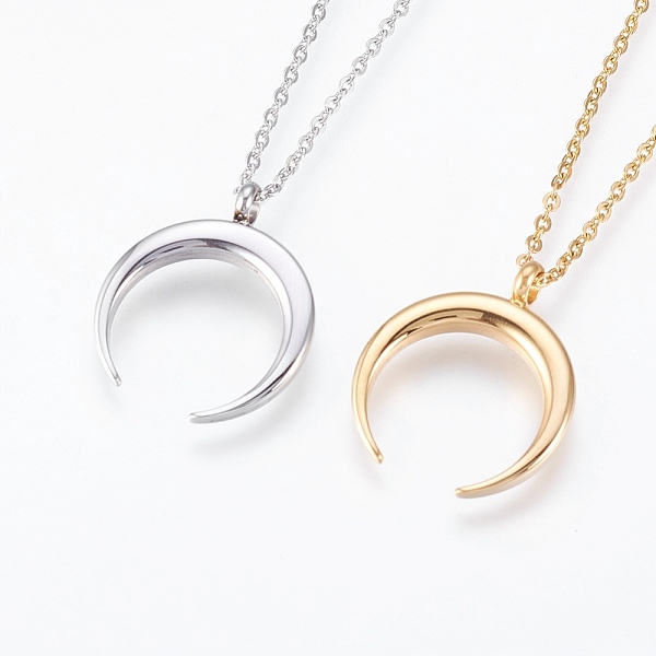 PandaHall 304 Stainless Steel Pendant Necklaces, Double Horn/Crescent Moon, Mixed Color, 17.99 inch(45.7cm), 1.5mm 304 Stainless Steel..., Multicolor
PandaHall 304 Stainless Steel Pendant Necklaces, Double Horn/Crescent Moon, Mixed Color, 17.99 inch(45.7cm), 1.5mm 304 Stainless Steel..., Multicolor