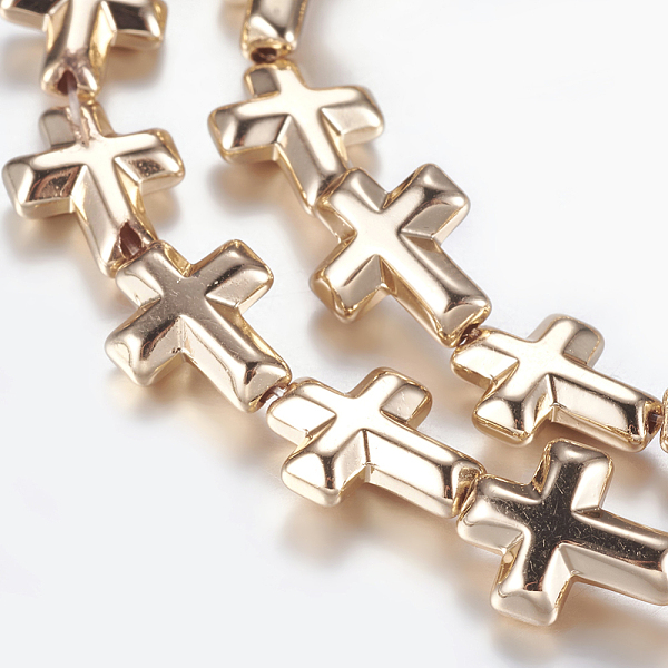 PandaHall Non-magnetic Synthetic Hematite Beads Strands, Cross, Light Gold Plated, 10x8x3mm, Hole: 1mm, about 39pcs/strand, 14.96 inch(38cm)...
PandaHall Non-magnetic Synthetic Hematite Beads Strands, Cross, Light Gold Plated, 10x8x3mm, Hole: 1mm, about 39pcs/strand, 14.96 inch(38cm)...