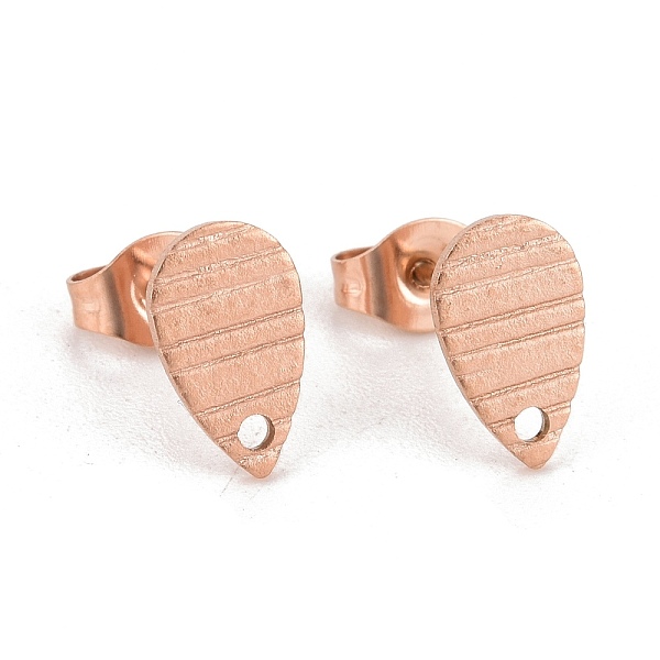 PandaHall Ion Plating(IP) 304 Stainless Steel Stud Earring Findings, with Hole, Grooved Teardrop, Rose Gold, 10x6mm, Hole: 1mm, Pin: 0.8mm...
PandaHall Ion Plating(IP) 304 Stainless Steel Stud Earring Findings, with Hole, Grooved Teardrop, Rose Gold, 10x6mm, Hole: 1mm, Pin: 0.8mm...