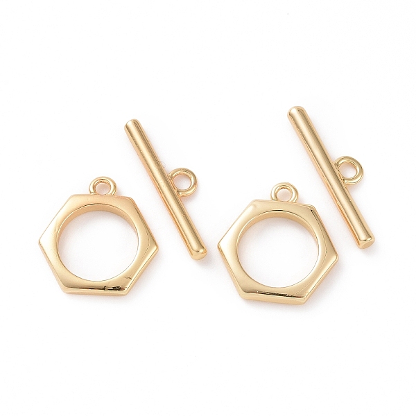 PandaHall Brass Toggle Clasps, Hexagon, Real 18K Gold Plated, Bar: 18.5x5x2mm, Hole: 2mm, Hexagon: 14x13.5x2mm, hole: 1.5mm Brass Hexagon
PandaHall Brass Toggle Clasps, Hexagon, Real 18K Gold Plated, Bar: 18.5x5x2mm, Hole: 2mm, Hexagon: 14x13.5x2mm, hole: 1.5mm Brass Hexagon