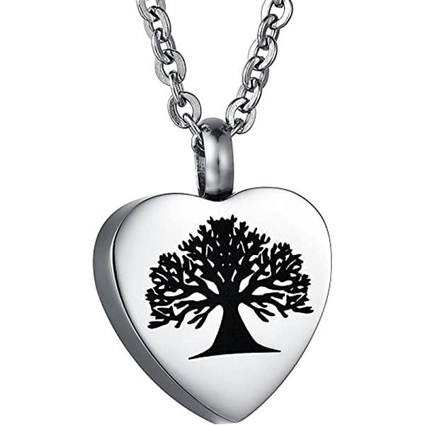 PandaHall Tree of Life Pattern Heart Ash Urn Titanium Steel Pendant Neckalce, Empty Portable Bottle Necklace, Memorial Cable Chain Necklace...
PandaHall Tree of Life Pattern Heart Ash Urn Titanium Steel Pendant Neckalce, Empty Portable Bottle Necklace, Memorial Cable Chain Necklace...