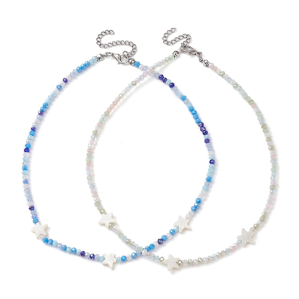 PandaHall 2Pcs 2 Color Glass & Natural Shell Star Beaded Necklaces Set, with Zinc Alloy Clasps, Mixed Color, 14.96 inch(38cm), 1Pc/color..., Multicolor
PandaHall 2Pcs 2 Color Glass & Natural Shell Star Beaded Necklaces Set, with Zinc Alloy Clasps, Mixed Color, 14.96 inch(38cm), 1Pc/color..., Multicolor