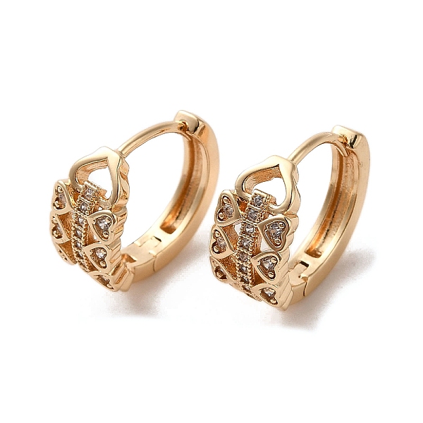 PandaHall Brass Micro Pave Cubic Zirconia Hoop Earrings, Hollow Heart, Light Gold, 15x7mm Cubic Zirconia Heart
PandaHall Brass Micro Pave Cubic Zirconia Hoop Earrings, Hollow Heart, Light Gold, 15x7mm Cubic Zirconia Heart
