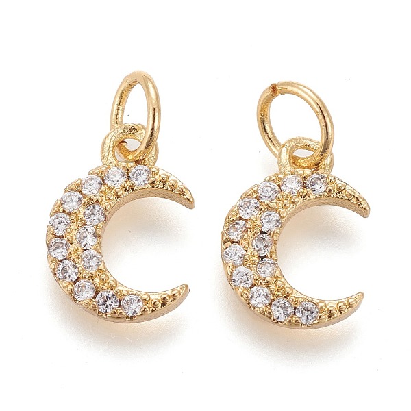 PandaHall Brass Micro Pave Clear Cubic Zirconia Charms, Long-Lasting Plated, with Jump Rings, Moon, Golden, 10x8x1.6mm, Hole: 3.6mm, jump...
PandaHall Brass Micro Pave Clear Cubic Zirconia Charms, Long-Lasting Plated, with Jump Rings, Moon, Golden, 10x8x1.6mm, Hole: 3.6mm, jump...