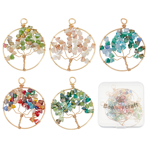 PandaHall Beebeecraft 5Pcs 5 Colors Tree of Life Pendant Charms 18K Gold Plated Brass Flat Round with Gemstone Chakra Crystal Quartz Charm..., Multicolor
PandaHall Beebeecraft 5Pcs 5 Colors Tree of Life Pendant Charms 18K Gold Plated Brass Flat Round with Gemstone Chakra Crystal Quartz Charm..., Multicolor