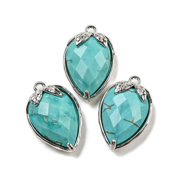 PandaHall Natural Turquoise Faceted Pendants, Rack Plating Brass Strawberry Charms, Platinum, 18x11x5~5.5mm, Hole: 1.2mm Turquoise...
PandaHall Natural Turquoise Faceted Pendants, Rack Plating Brass Strawberry Charms, Platinum, 18x11x5~5.5mm, Hole: 1.2mm Turquoise...