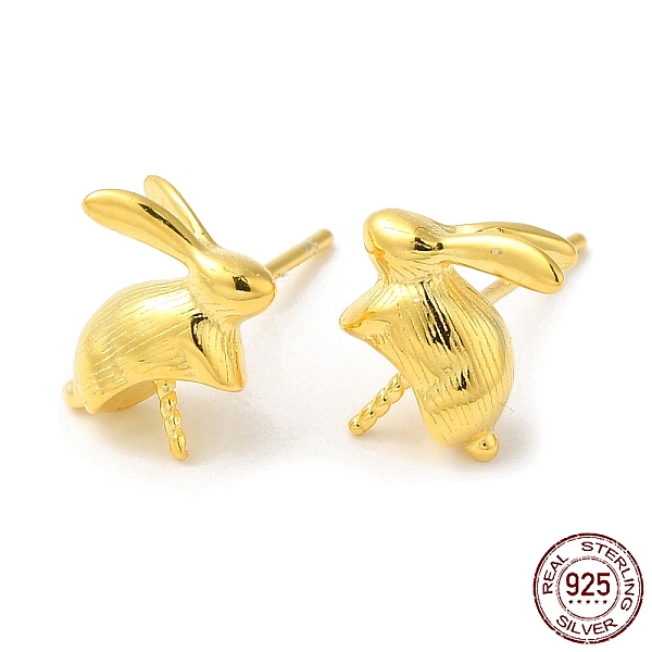 PandaHall 925 Sterling Silver Stud Earring Findings, Rabbit, for Half Drilled Beads, Real 18K Gold Plated, 10x10x4mm, Pin: 0.7mm Sterling...
PandaHall 925 Sterling Silver Stud Earring Findings, Rabbit, for Half Drilled Beads, Real 18K Gold Plated, 10x10x4mm, Pin: 0.7mm Sterling...