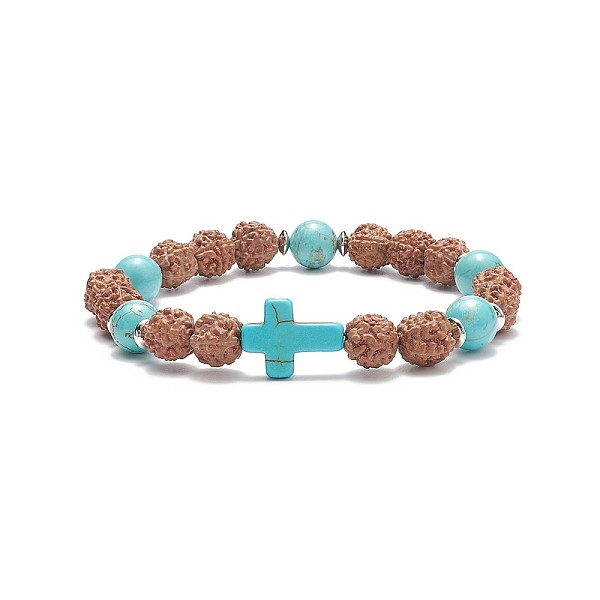 PandaHall Synthetic Green Turquoise(Dyed) & Turquoise(Dyed) & Natural Rudraksha Beaded Stretch Bracelet, Cross Yoga Jewelry for Women, Inner...
PandaHall Synthetic Green Turquoise(Dyed) & Turquoise(Dyed) & Natural Rudraksha Beaded Stretch Bracelet, Cross Yoga Jewelry for Women, Inner...