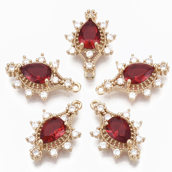 PandaHall Glass Pendants, with Brass Micro Pave Cubic Zirconia, Faceted, Eye, Light Gold, FireBrick, 24.5x16.5x6mm, Hole: 1.4mm Brass+Glass..., Red
PandaHall Glass Pendants, with Brass Micro Pave Cubic Zirconia, Faceted, Eye, Light Gold, FireBrick, 24.5x16.5x6mm, Hole: 1.4mm Brass+Glass..., Red