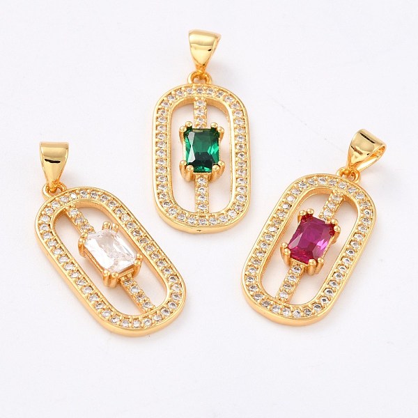PandaHall Real 18K Gold Plated Brass Micro Pave Cubic Zirconia Pendants, Long-Lasting Plated, Oval, Mixed Color, 23.5x11.5x3mm, Hole..., Multicolor
PandaHall Real 18K Gold Plated Brass Micro Pave Cubic Zirconia Pendants, Long-Lasting Plated, Oval, Mixed Color, 23.5x11.5x3mm, Hole..., Multicolor
