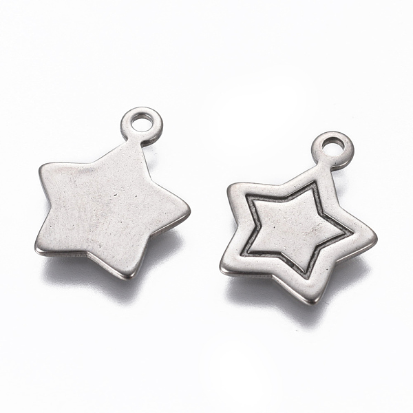PandaHall 201 Stainless Steel Pendants, Star, Stainless Steel Color, 17x13.5x0.9mm, Hole: 1.6mm 201 Stainless Steel Star
PandaHall 201 Stainless Steel Pendants, Star, Stainless Steel Color, 17x13.5x0.9mm, Hole: 1.6mm 201 Stainless Steel Star
