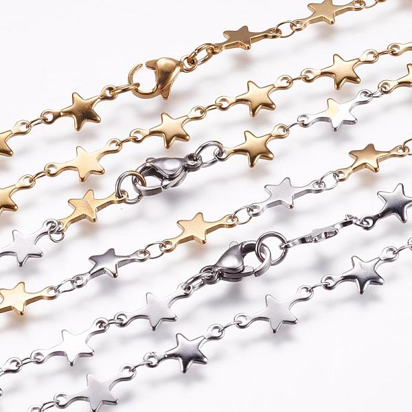 PandaHall 304 Stainless Steel Chain Necklaces, with Lobster Claw Clasps, Star, Mixed Color, 17.7 inch(45cm) 304 Stainless Steel Multicolor
PandaHall 304 Stainless Steel Chain Necklaces, with Lobster Claw Clasps, Star, Mixed Color, 17.7 inch(45cm) 304 Stainless Steel Multicolor