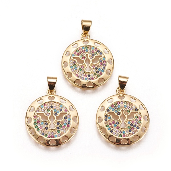 PandaHall Brass Micro Pave Cubic Zirconia Pendants, Flat Round with Heart & Bird, Colorful, Golden, 21x18.5x2mm, Hole: 3.5x5mm Brass+Cubic...
PandaHall Brass Micro Pave Cubic Zirconia Pendants, Flat Round with Heart & Bird, Colorful, Golden, 21x18.5x2mm, Hole: 3.5x5mm Brass+Cubic...