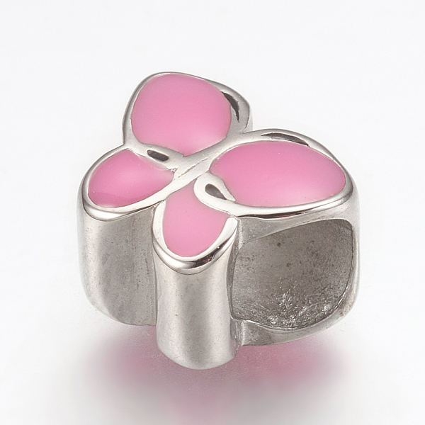 PandaHall 304 Stainless Steel Enamel European Beads, Large Hole Beads, Butterfly, Pink, Stainless Steel Color, 9.5x11x8mm, Hole: 5mm...
PandaHall 304 Stainless Steel Enamel European Beads, Large Hole Beads, Butterfly, Pink, Stainless Steel Color, 9.5x11x8mm, Hole: 5mm...