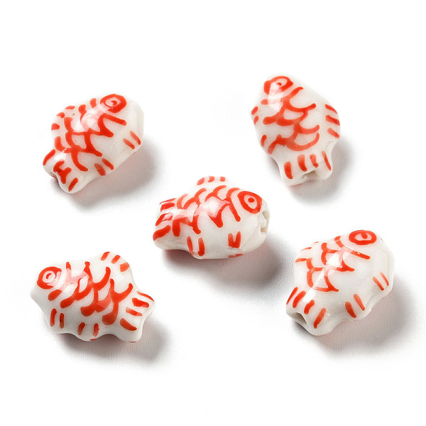 PandaHall Handmade Printed Porcelain Beads, Fish, Red, 14.5~15x11.5~12x7~7.5mm, Hole: 1.6mm Porcelain Fish Red
PandaHall Handmade Printed Porcelain Beads, Fish, Red, 14.5~15x11.5~12x7~7.5mm, Hole: 1.6mm Porcelain Fish Red
