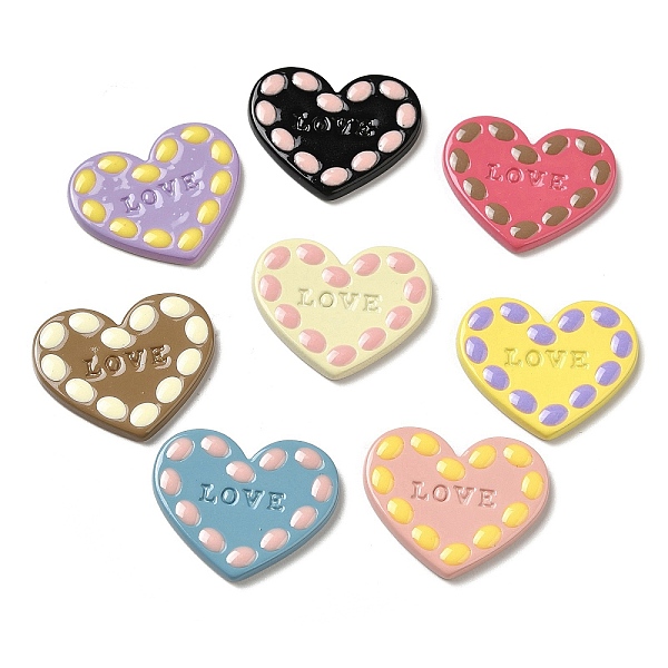 PandaHall Valentine's Day Opaque Resin Cabochons, for Jewelry Making, Mixed Color, Heart with Love, 24.5x29.5x3mm Resin Heart Multicolor
PandaHall Valentine's Day Opaque Resin Cabochons, for Jewelry Making, Mixed Color, Heart with Love, 24.5x29.5x3mm Resin Heart Multicolor